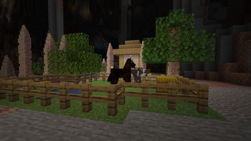 Minecraft Village inside cave