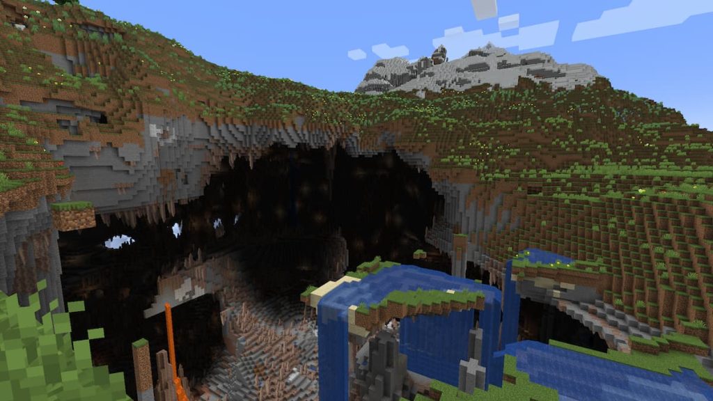 Exposed Minecraft cave
