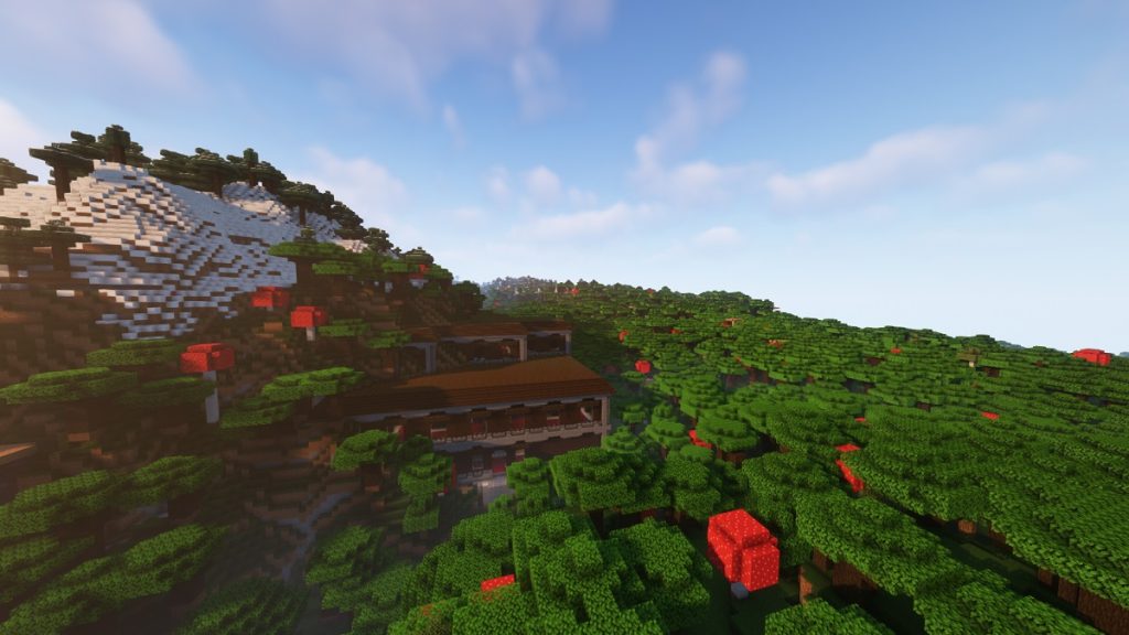 mansion in forest
